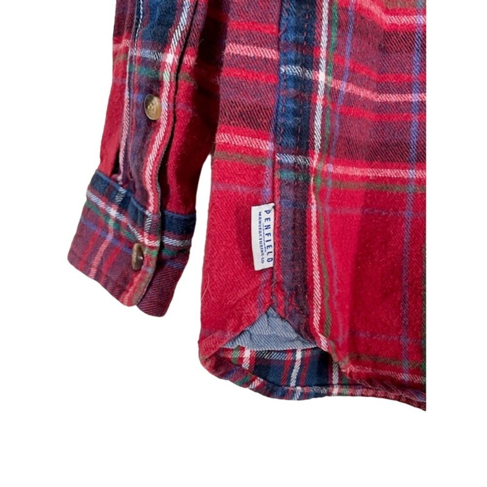 Madewell x Penfield Classic Slim Flannel warm cozy layers red blue plaid pockets - Picture 9 of 13